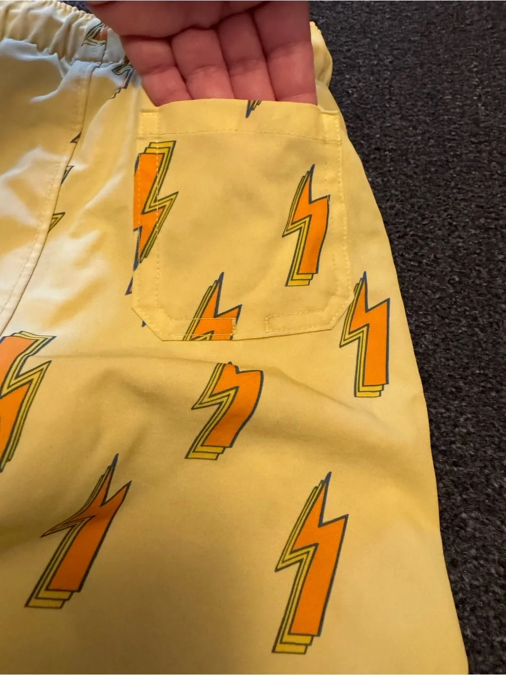 Old Navy Toddler Boys Yellow Lightning Bolt Swim Trunks - Size 4T